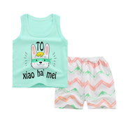 Boy's Cotton Sleeveless Shirt and Short Pants Set