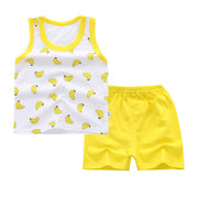 Boy's Cotton Sleeveless Shirt and Short Pants Set