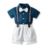 Boy's Summer Two-piece Set with Suspenders