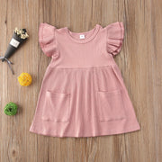 Girl's Cotton Flutter Sleeve Summer Dress