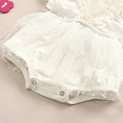 Girl's Lace Flutter Sleeve Romper