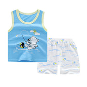 Boy's Cotton Sleeveless Shirt and Short Pants Set