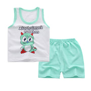 Boy's Cotton Sleeveless Shirt and Short Pants Set