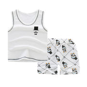 Boy's Cotton Sleeveless Shirt and Short Pants Set