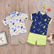 Boy's Dinosaur Short-Sleeved Shorts Set