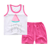 Boy's Cotton Sleeveless Shirt and Short Pants Set