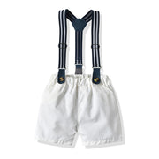 Boy's Summer Two-piece Set with Suspenders